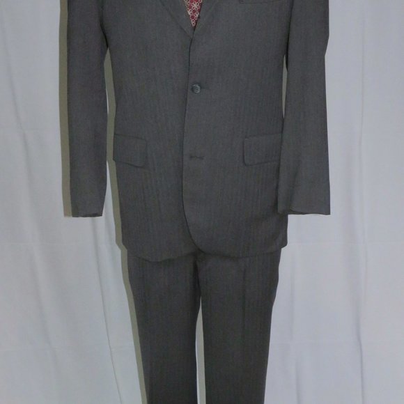 Brooks Brothers Makers Vintage Gray Herringbone Three Roll Two Suit 40R - Picture 2 of 15